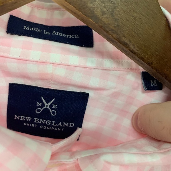 New England Shirt Co. Pink Gingham Button Down - Picture 3 of 3